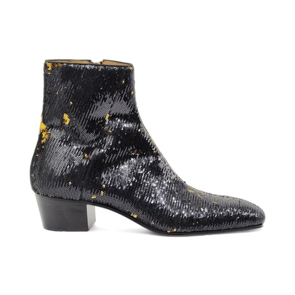 Christian Louboutin Paillettes Disco 70s Ankle Boots Black Gold 41.5 8.5 $1450 - Picture 4 of 8